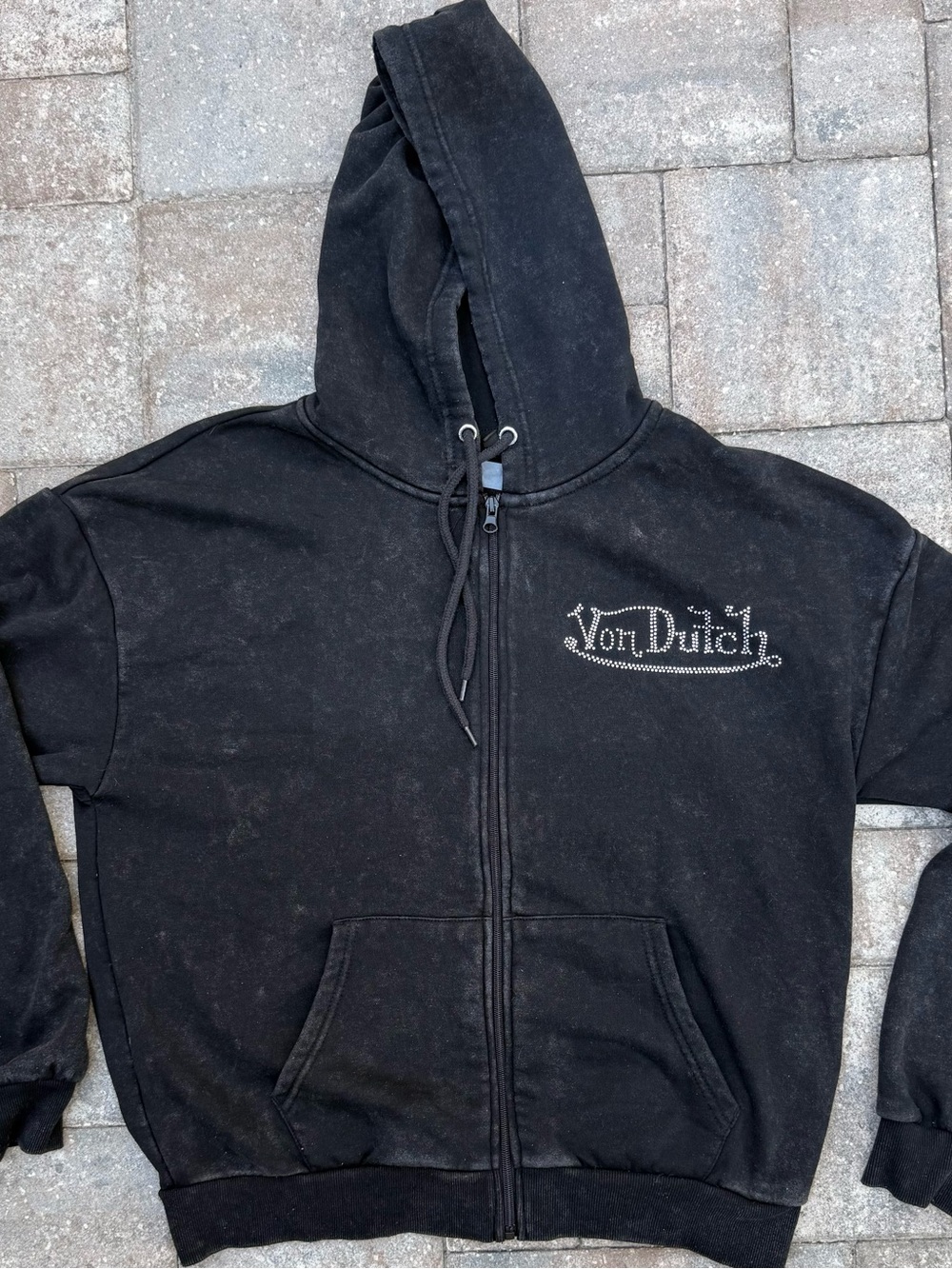 Von Dutch Black Fleece Full Zip Hoodie Tiger Snake Graphic Men M
